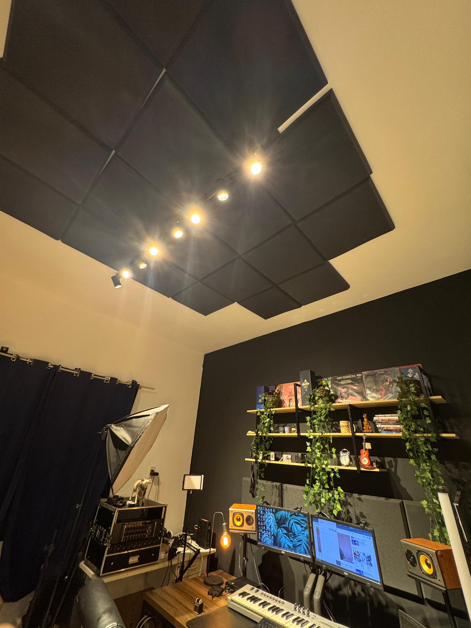 Sala do estúdio preparada para captação ao vivo